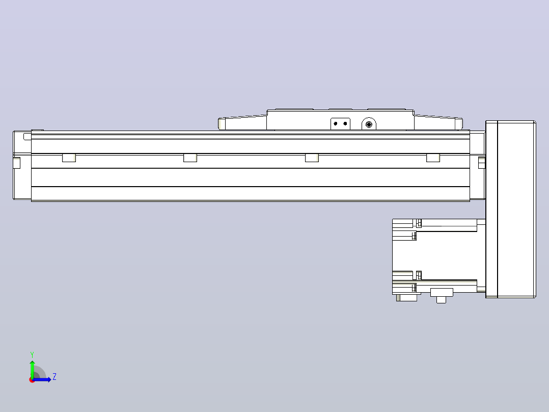 滚珠丝杠直线轴内置导轨TPA-GCR-120-1610C-L150-MP-M40-N3左视图