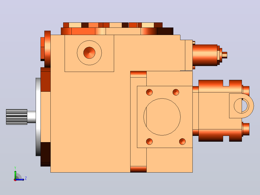 SA6D 变量柱塞泵(K3SP36C)[SA6D变量柱塞泵]左视图