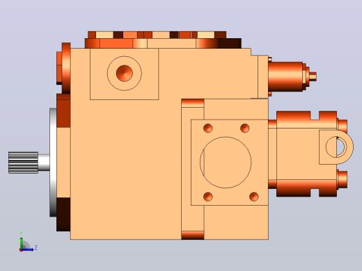 SA6D 变量柱塞泵(K3SP36C)[SA6D变量柱塞泵]左视缩略图