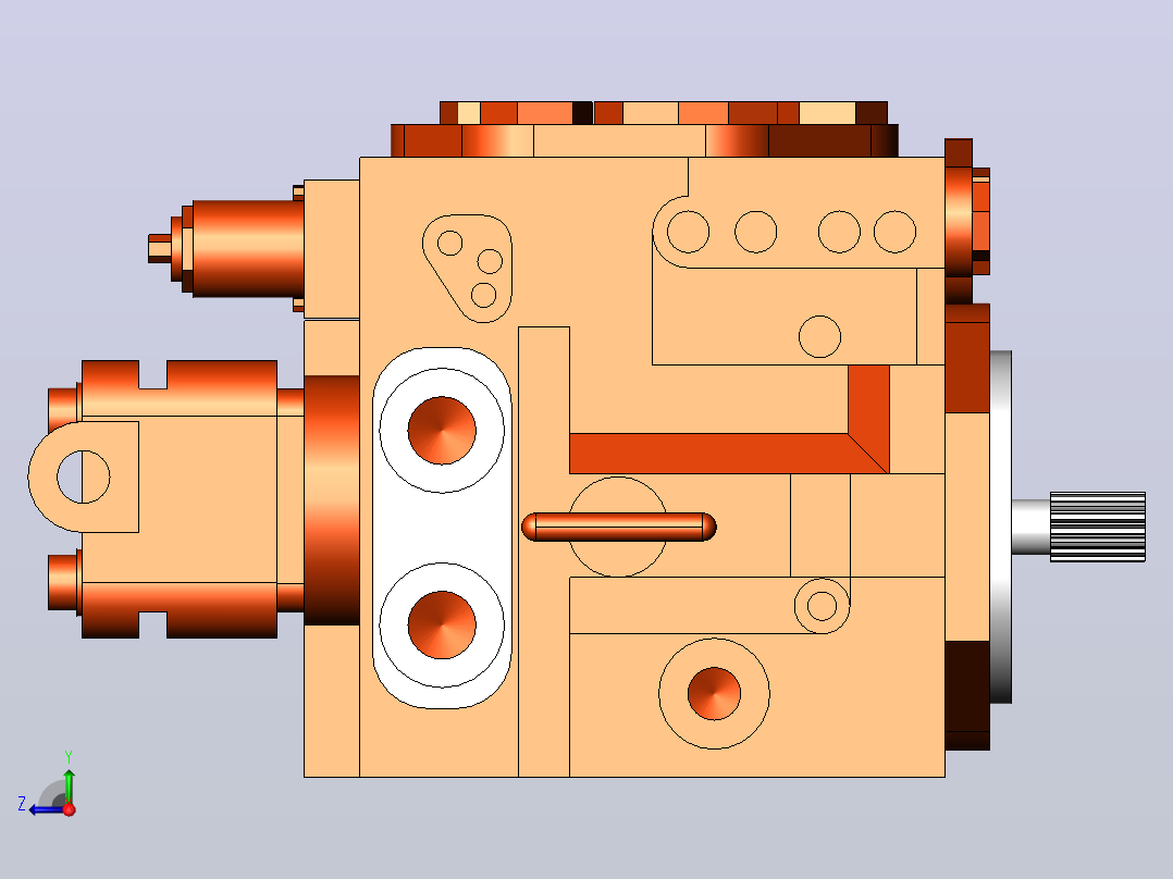 SA6D 变量柱塞泵(K3SP36C)[SA6D变量柱塞泵]右视图