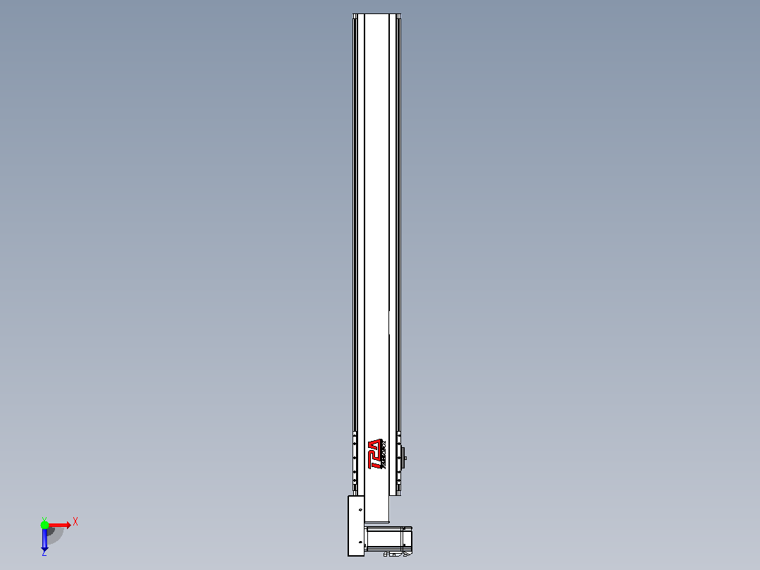 皮带直线轴半封闭可选导轨TPA-HNB-120D-110-L950-ML-Y-P40-N3俯视图