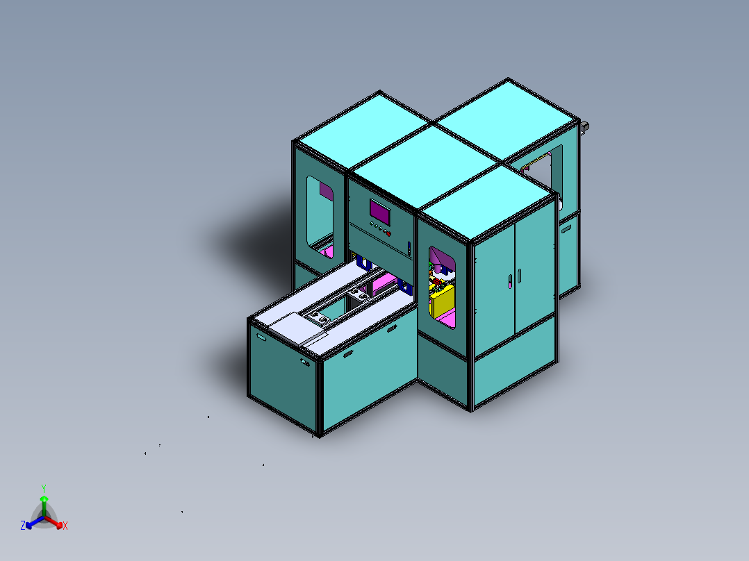 在线试超声波生产线 正等轴测图