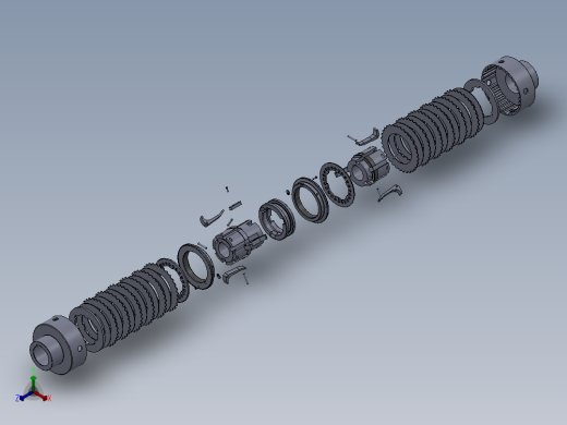 SW2011含特征层状离合器正等轴测缩略图
