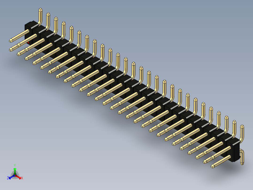 彩色公排针 100mil 2.54mm 系列-DS1022_black_54p_100mil_TypeSMT_rev1.0主视图