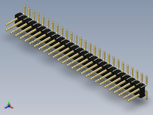 彩色公排针 100mil 2.54mm 系列-DS1022_black_54p_100mil_TypeSMT_rev1.0