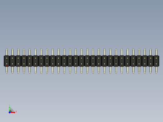 彩色公排针 100mil 2.54mm 系列-DS1022_black_54p_100mil_TypeSMT_rev1.0前视缩略图