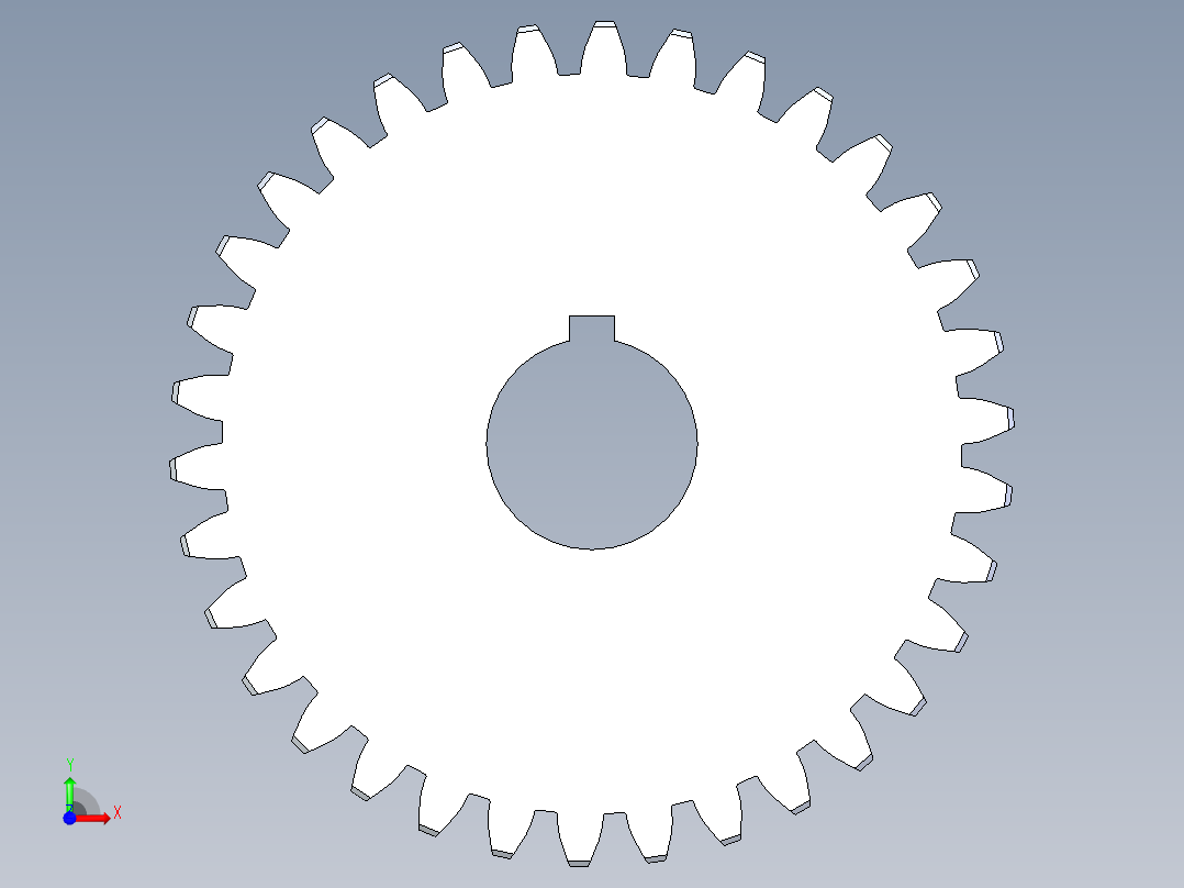 正齿轮压力角20 -48dp-20pa-34t spur gear前视图