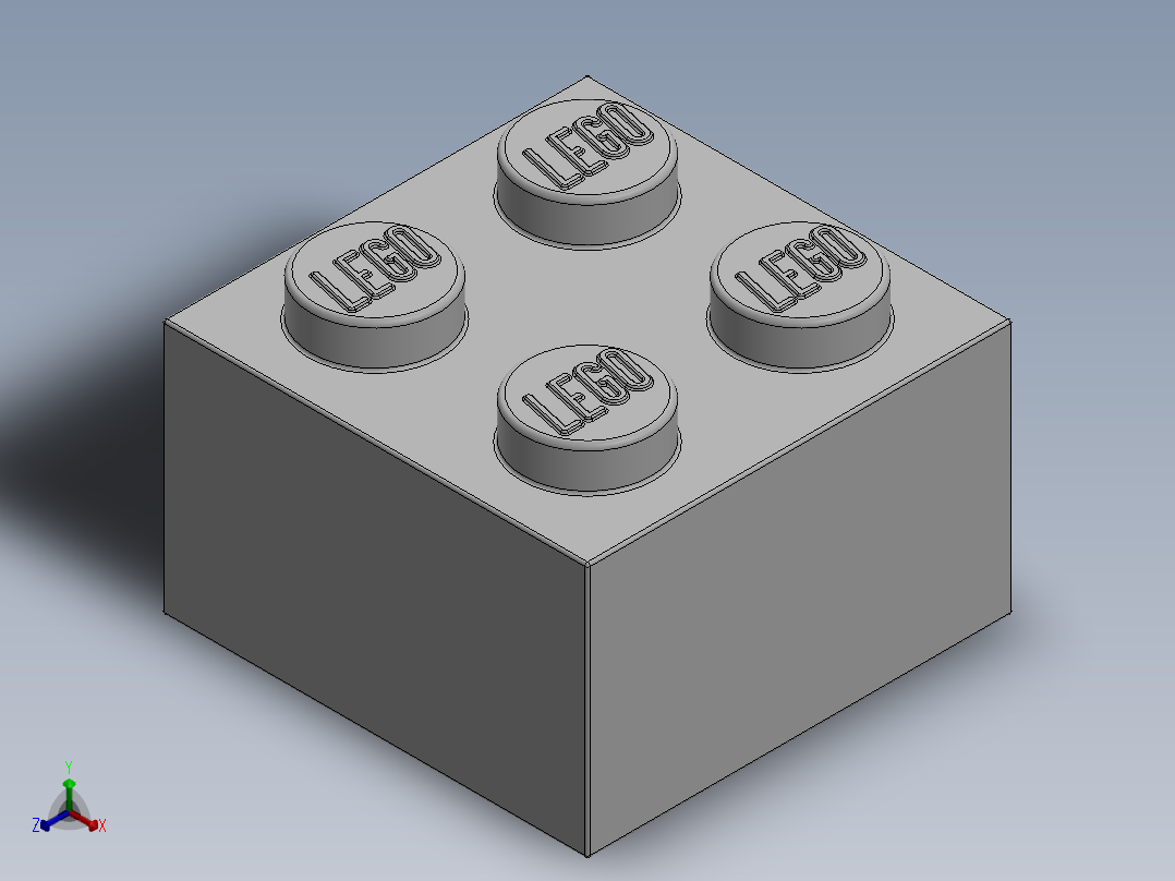 乐高套装 4421基本积木-300301 White Brick 2 x 2.SLDPRT正等轴测图