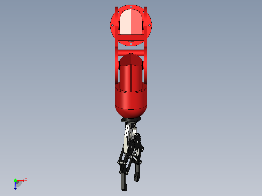 齿轮式机械夹爪俯视图