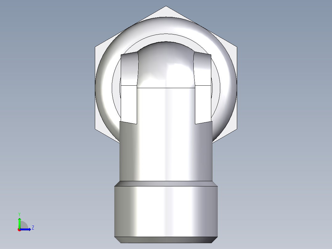 卡套式工业通用硬管接头EO_Bulkhead_elbow_WSV08SOMDCF左视图