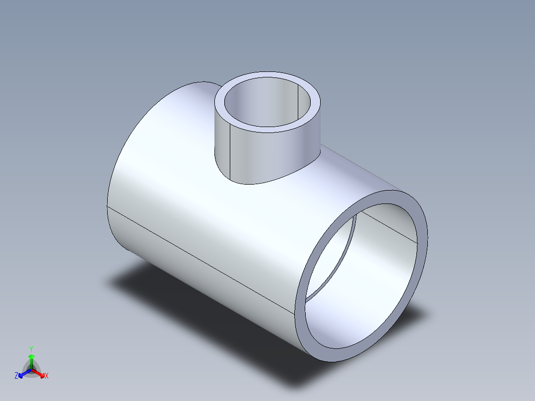 聚氯乙烯配件02-Sch80_ReducingTee_SxSxS_801-337_3.5in x 1.5in主视图
