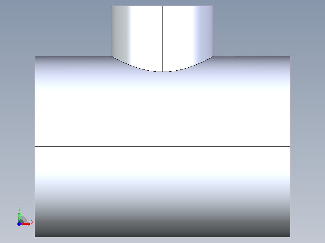 聚氯乙烯配件02-Sch80_ReducingTee_SxSxS_801-337_3.5in x 1.5in前视图