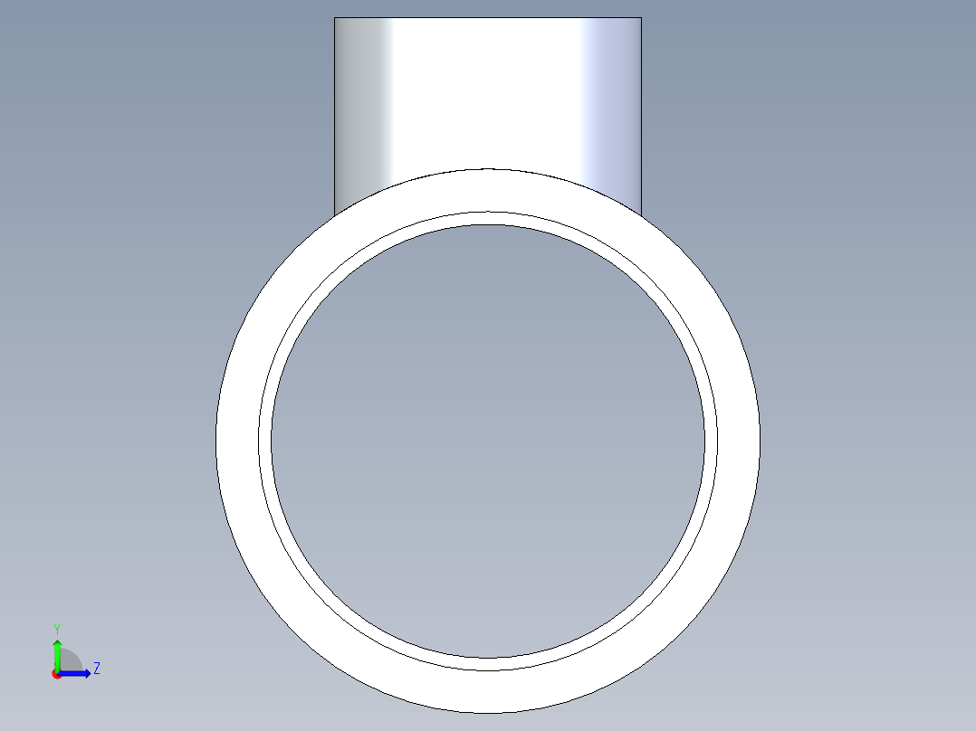 聚氯乙烯配件02-Sch80_ReducingTee_SxSxS_801-337_3.5in x 1.5in左视图