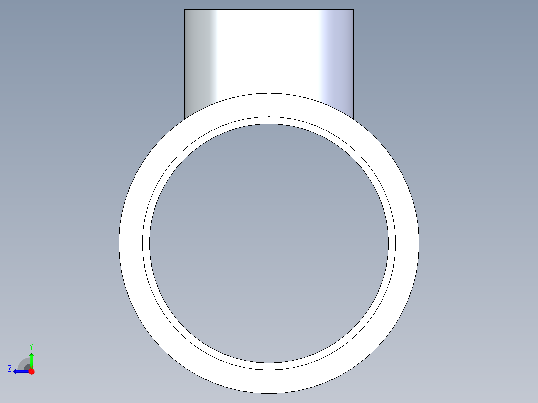 聚氯乙烯配件02-Sch80_ReducingTee_SxSxS_801-337_3.5in x 1.5in右视图