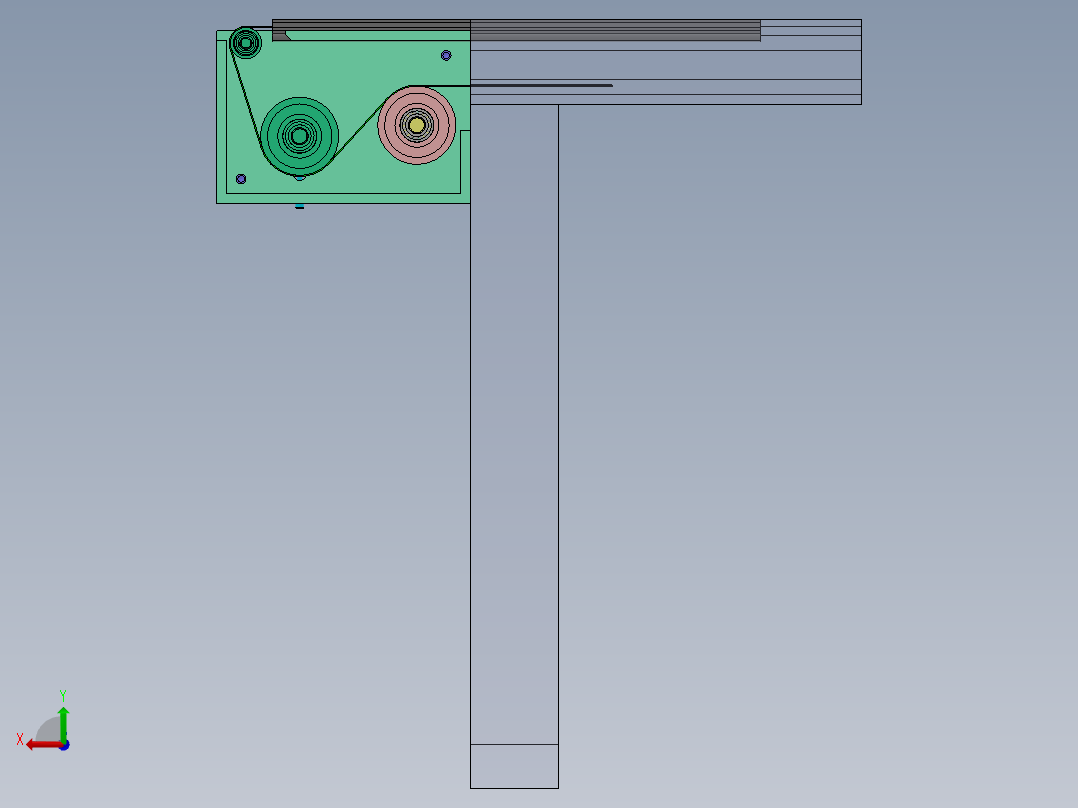 平皮带流水线返回端模块后视图