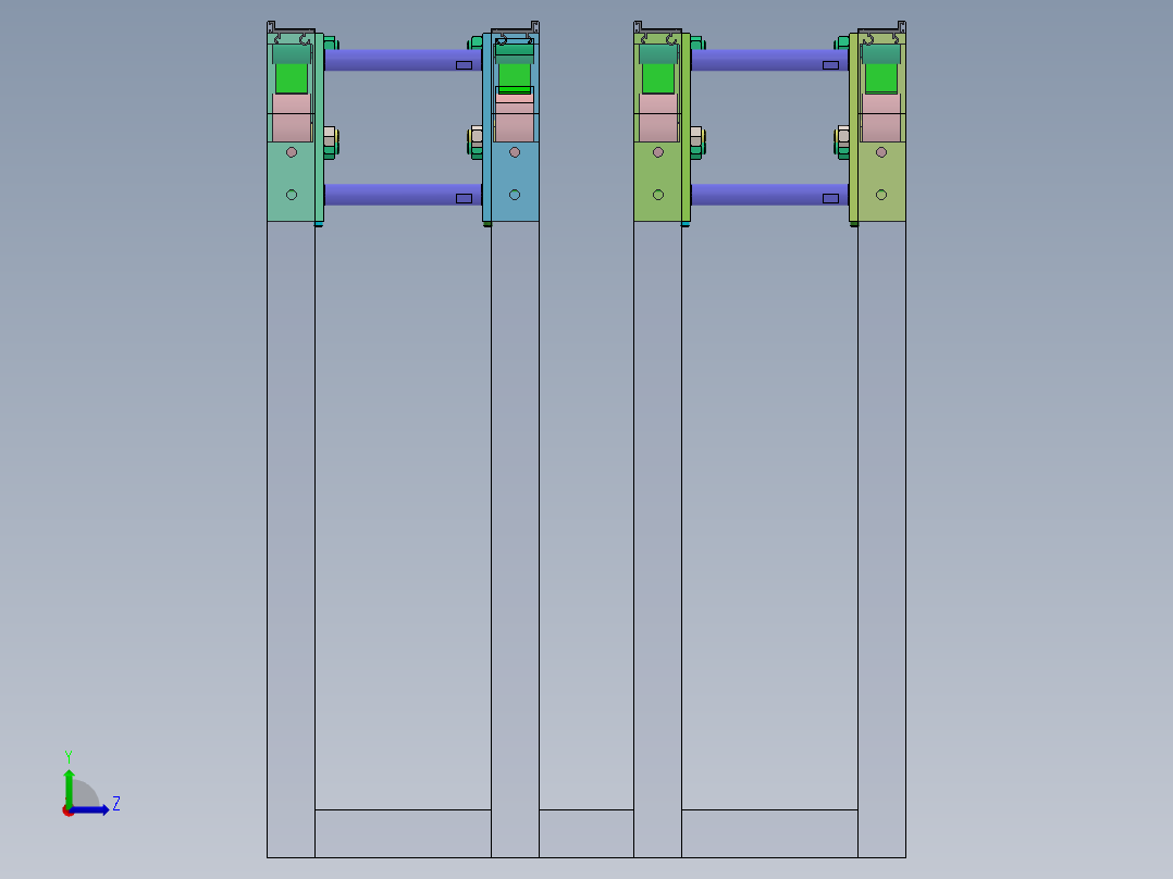 平皮带流水线返回端模块左视图