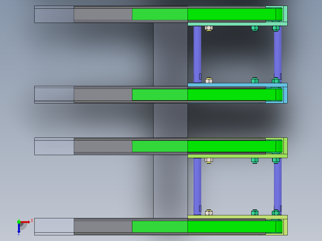 平皮带流水线返回端模块俯视图