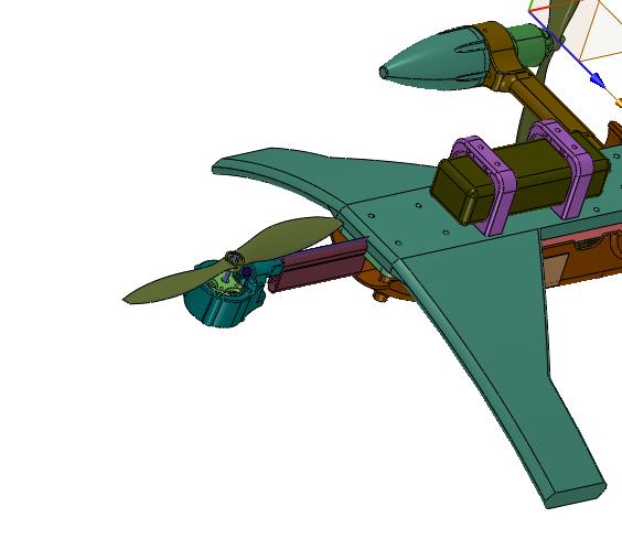 垂直升降固定翼三轴飞行器