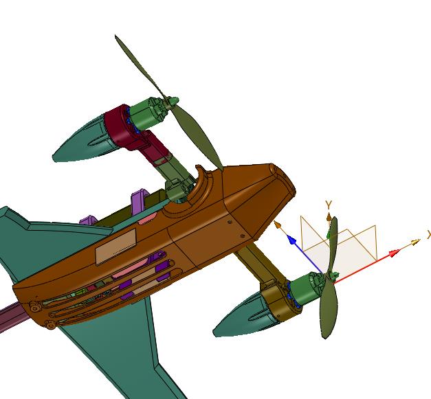 垂直升降固定翼三轴飞行器