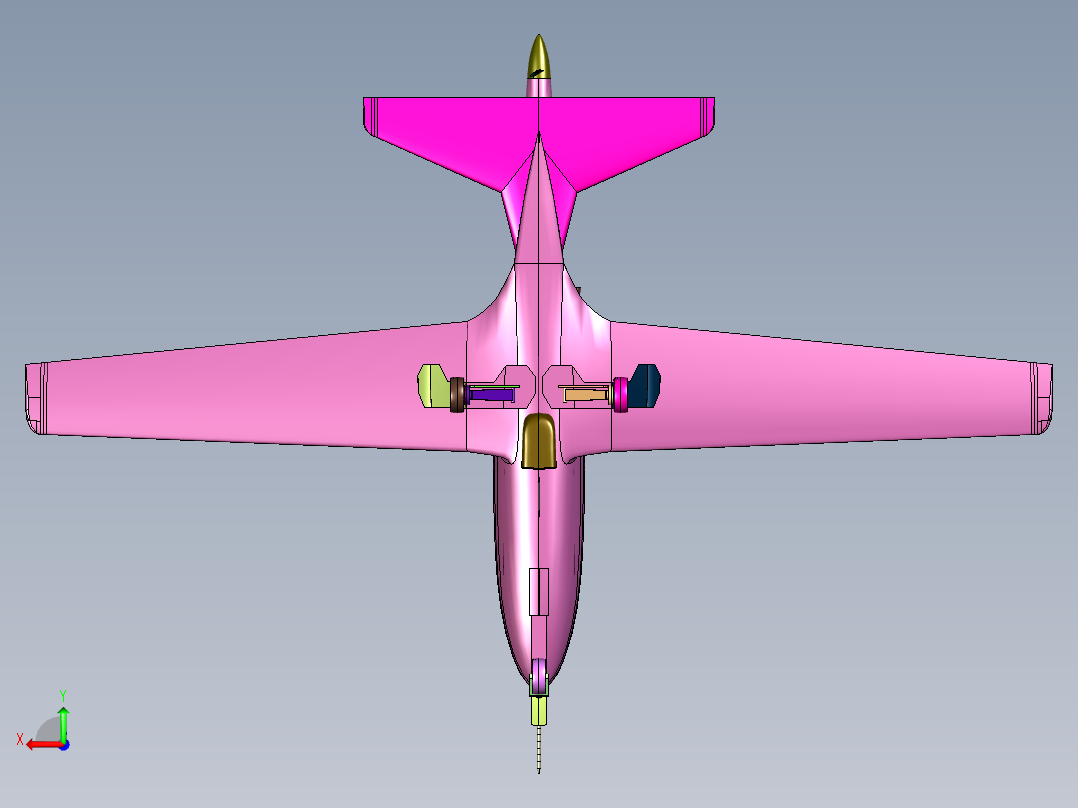 小型具有流线型的飞机BD-5后视图