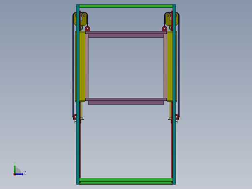 立体车库升降车库(2车位)三维SW模型左视缩略图