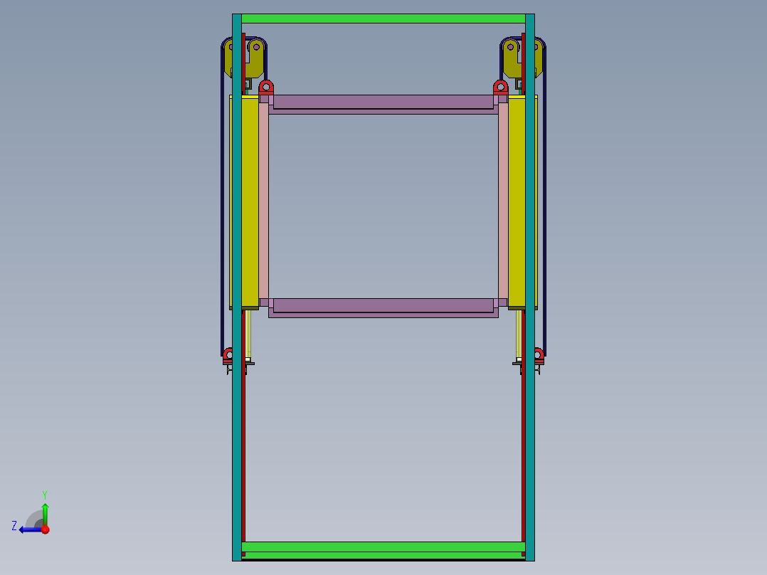 立体车库升降车库(2车位)三维SW模型右视图