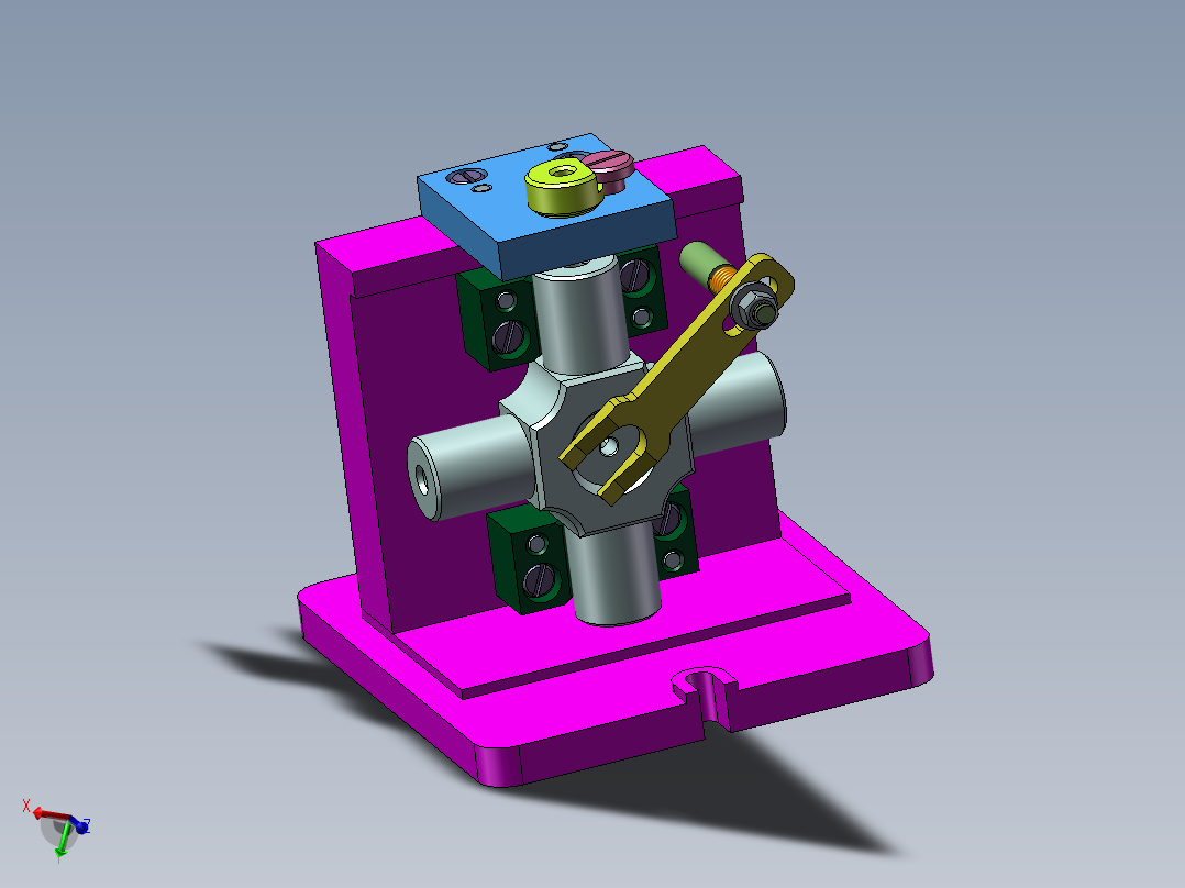 十字轴零件钻φ8孔夹具设计资料含三维+二维+工序卡+说明书主视图