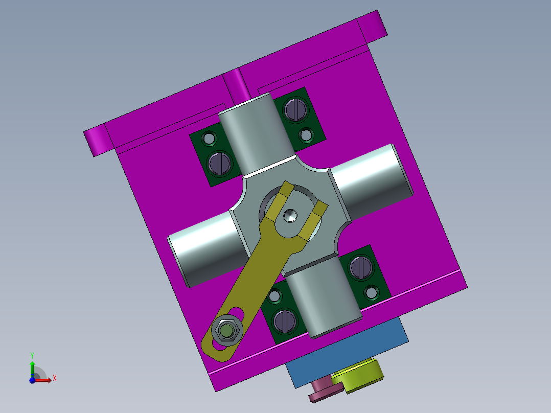 十字轴零件钻φ8孔夹具设计资料含三维+二维+工序卡+说明书前视图