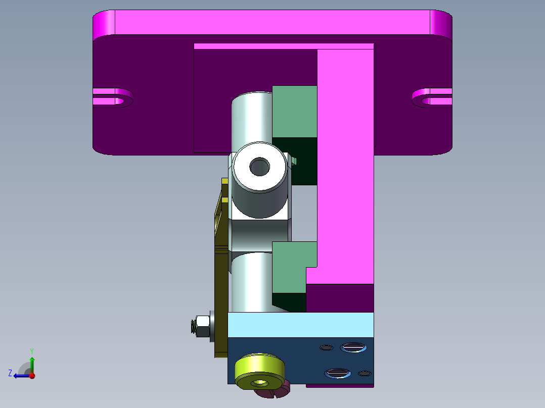 十字轴零件钻φ8孔夹具设计资料含三维+二维+工序卡+说明书右视图