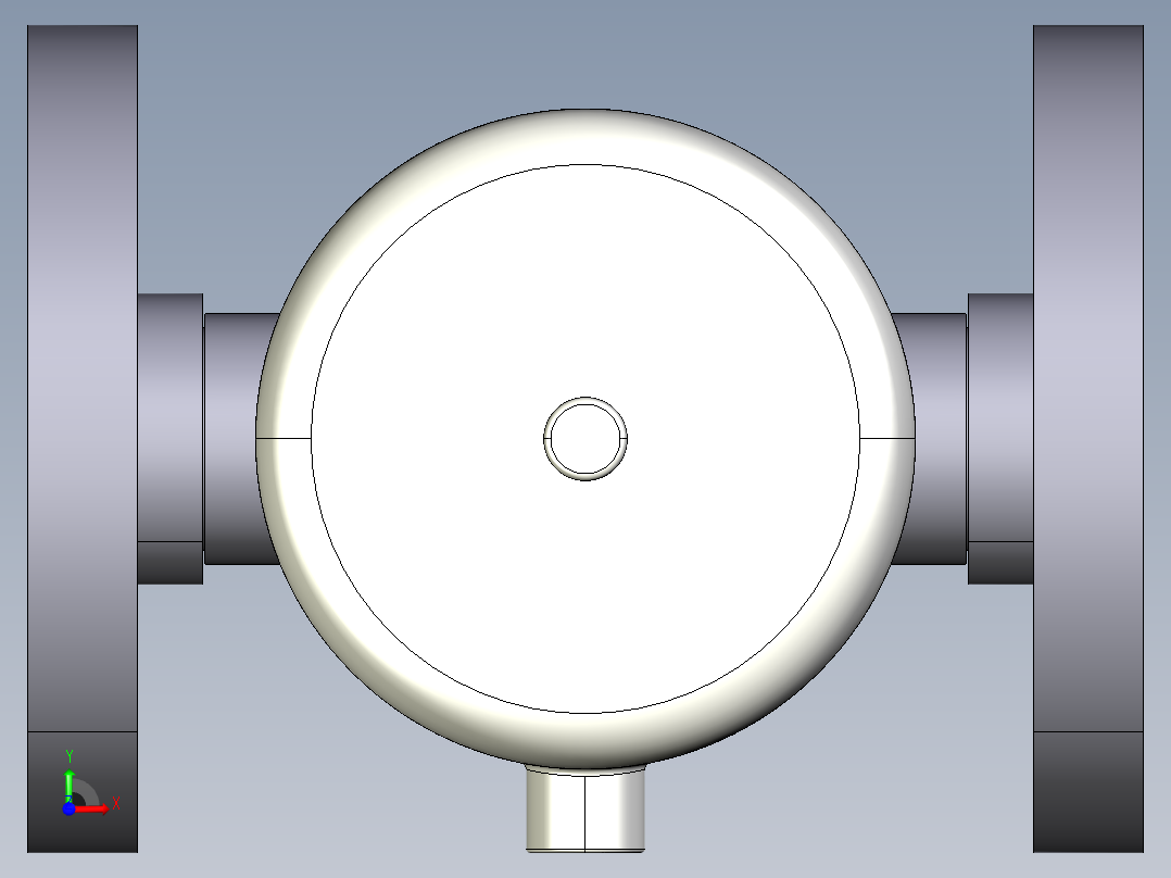 21DKPOAVCP DA 气动隔膜阀双作用与固定法兰，钻孔ANSI B16.5条款150 FF。面对面根据EN 558-1 PVC-U前视图