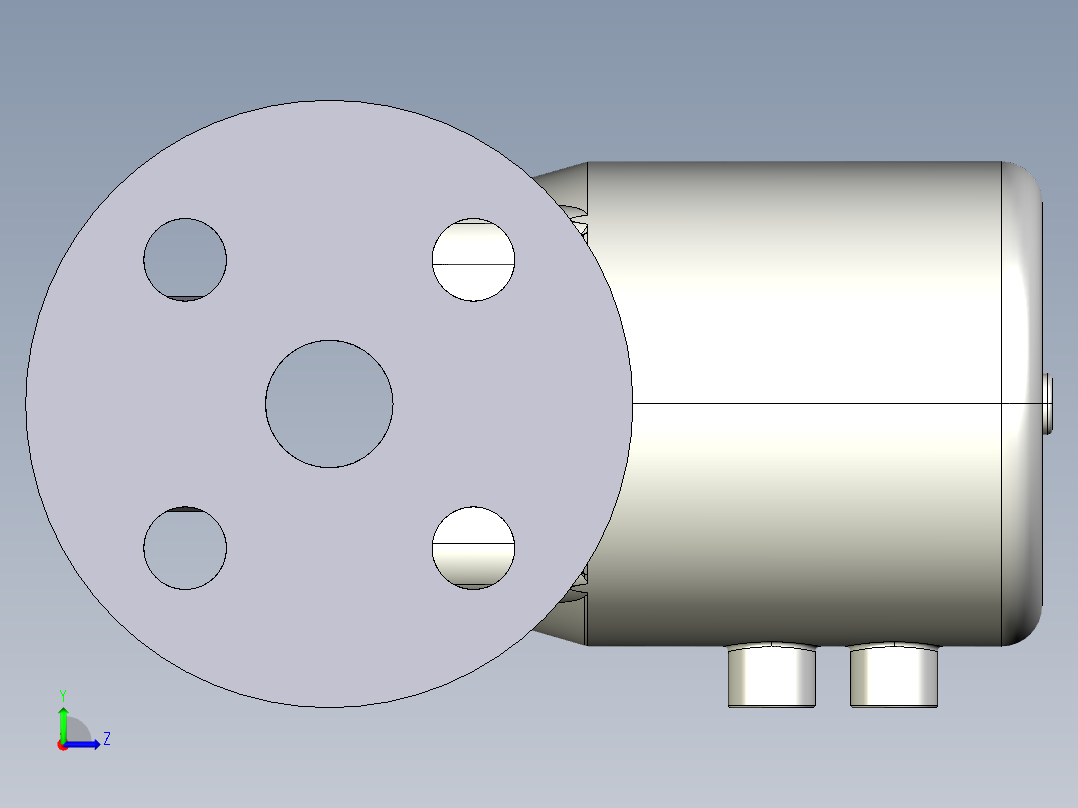 21DKPOAVCP DA 气动隔膜阀双作用与固定法兰，钻孔ANSI B16.5条款150 FF。面对面根据EN 558-1 PVC-U左视图