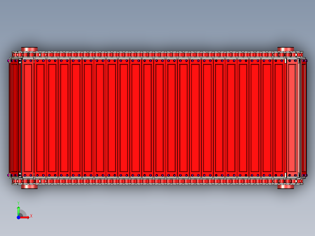 输送带-滚子板链---stp前视图