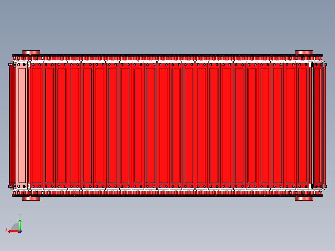 输送带-滚子板链---stp后视图