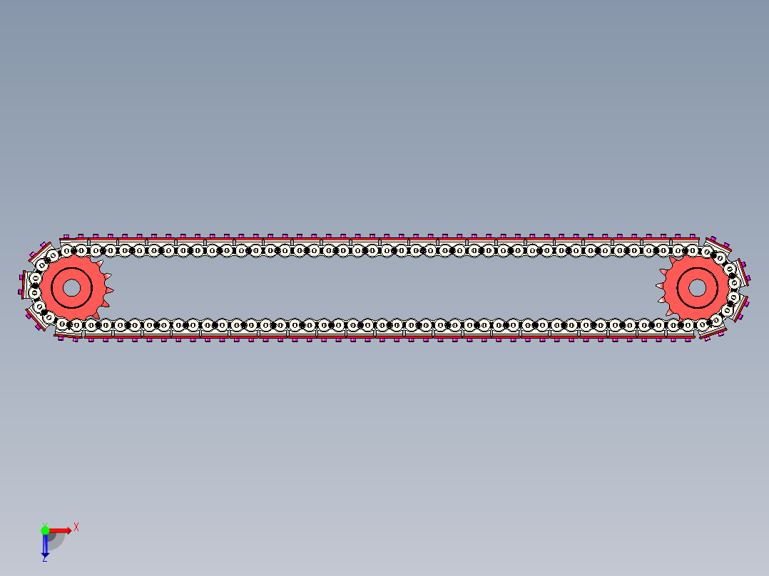 输送带-滚子板链---stp俯视图