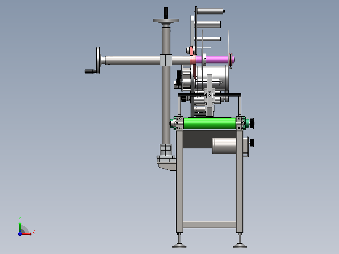 自动智能贴标机结构设计前视图