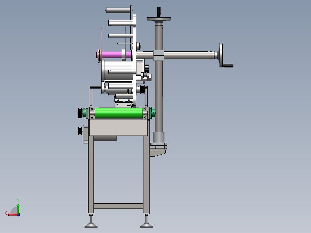 自动智能贴标机结构设计后视图