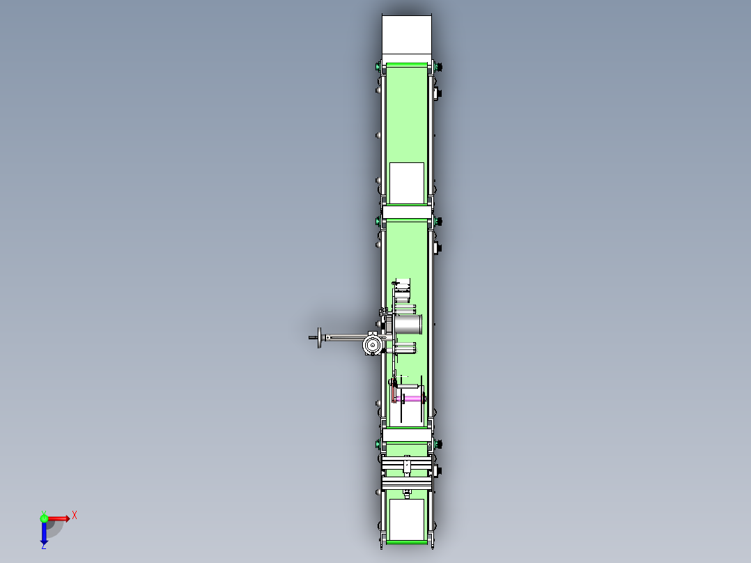 自动智能贴标机结构设计俯视图