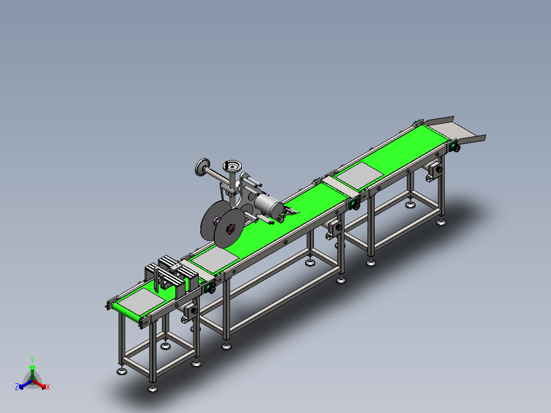 自动智能贴标机结构设计正等轴测图