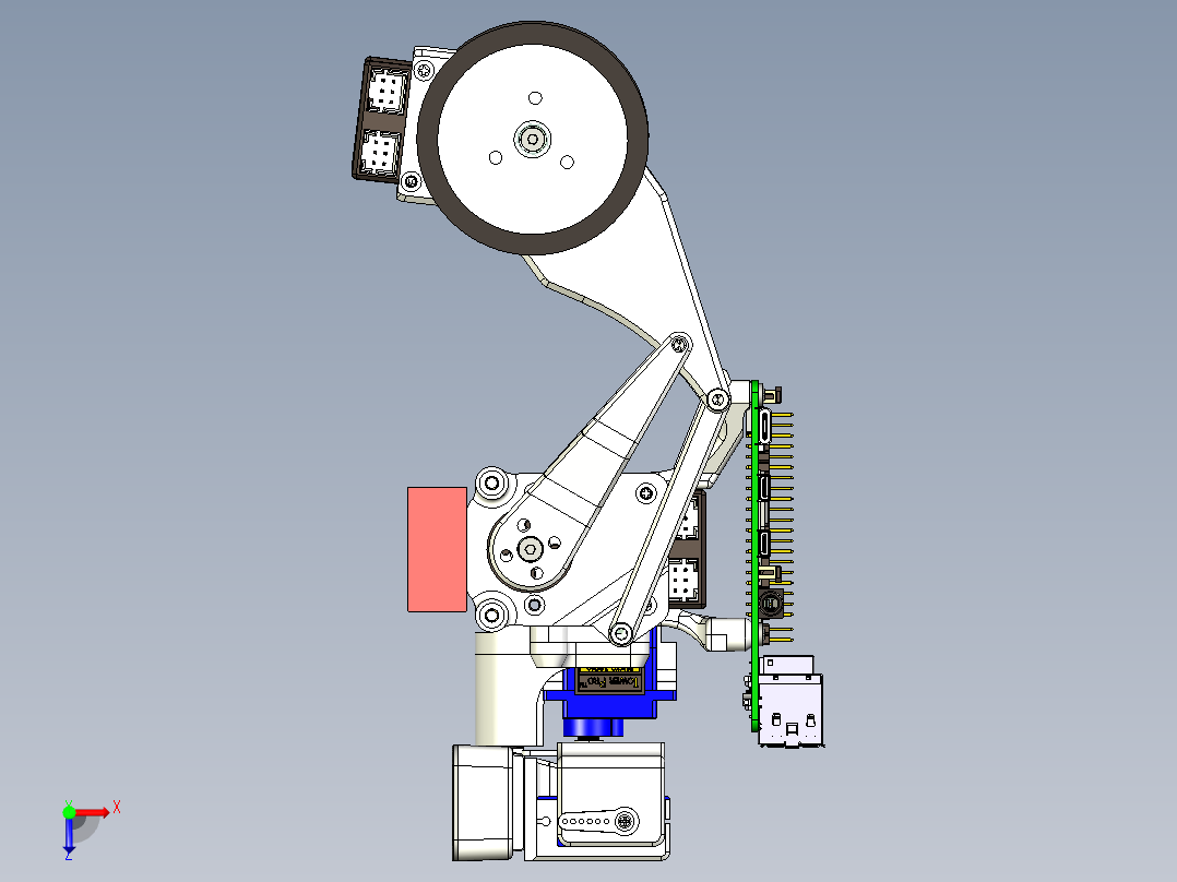 连杆双足平衡机器人3D+X-T格式俯视图
