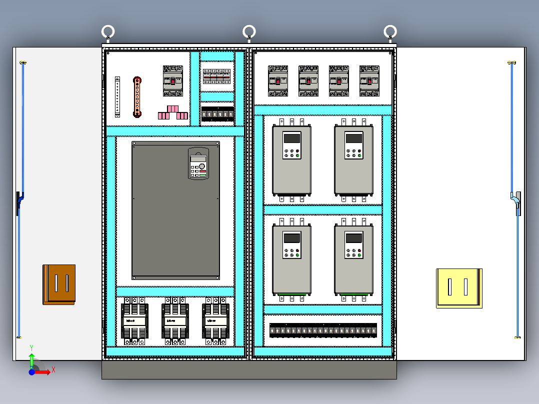 双柜组装变频器星三角软启动控制柜前视图
