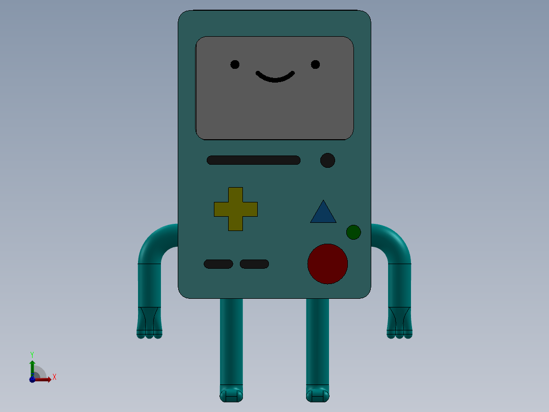 探险时光中的BMO或Beemo前视图