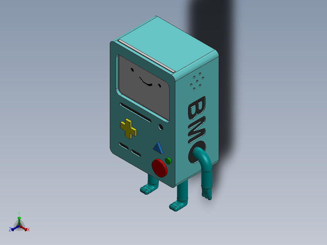 探险时光中的BMO或Beemo正等轴测图