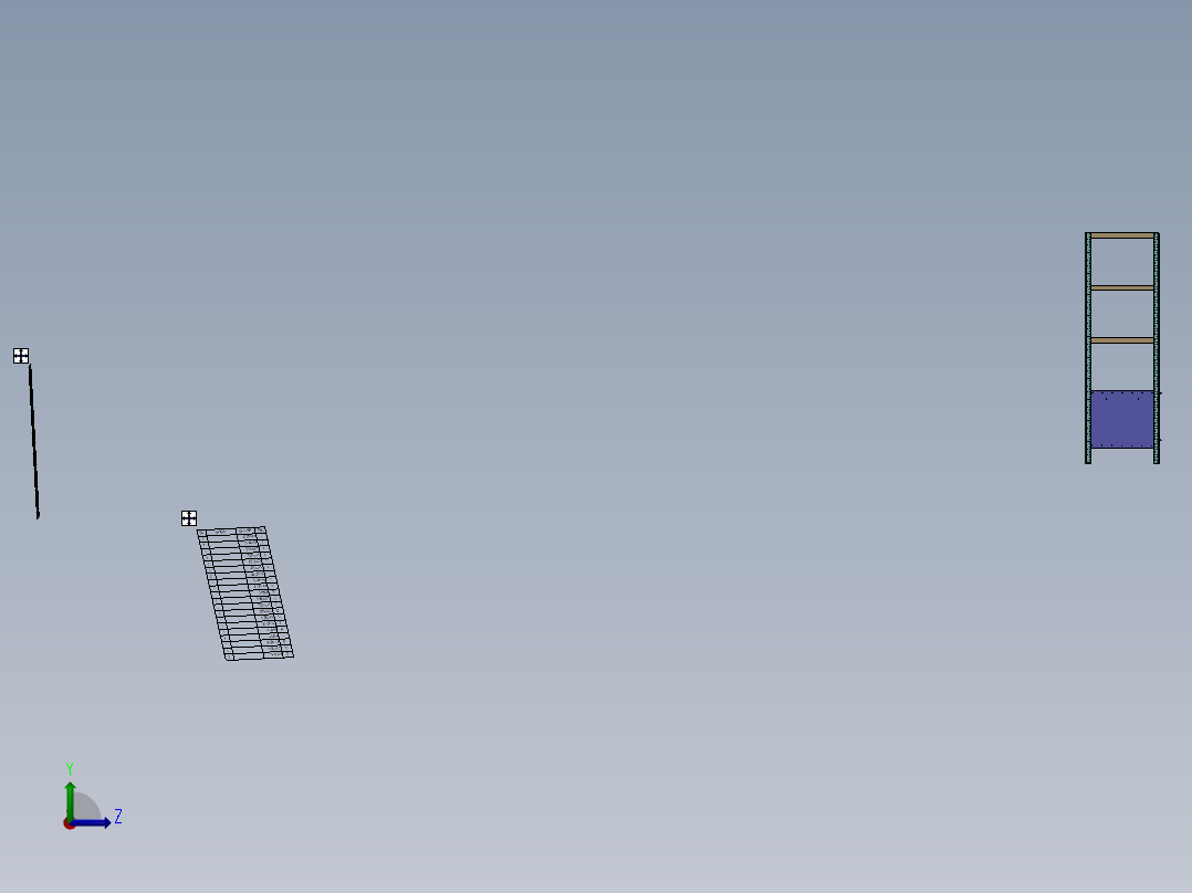带抽屉货架左视图
