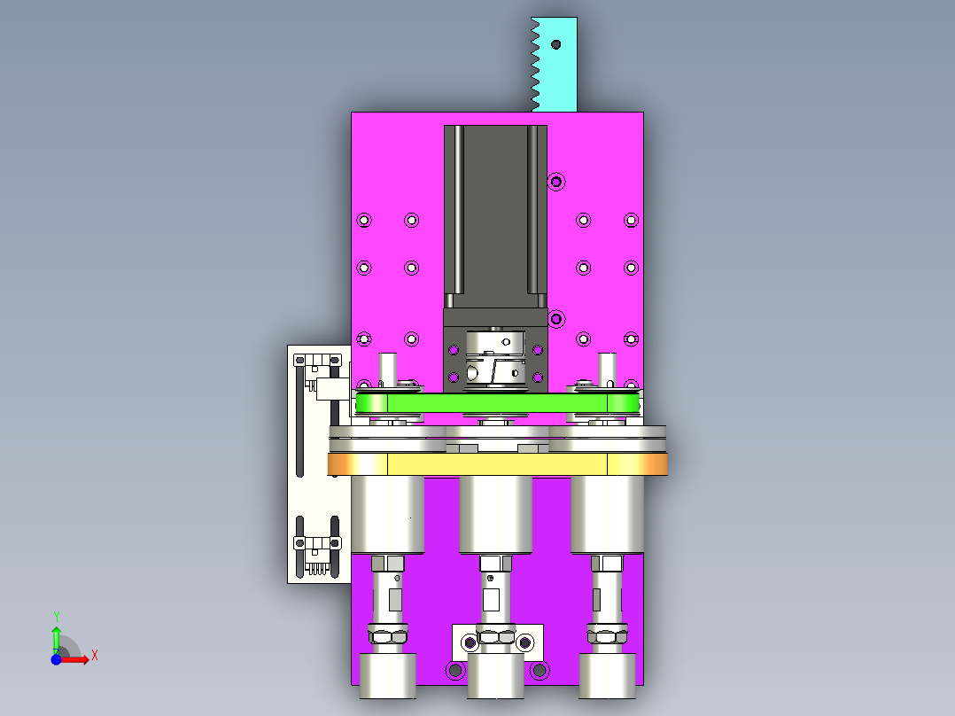 研磨打磨结构模型前视图