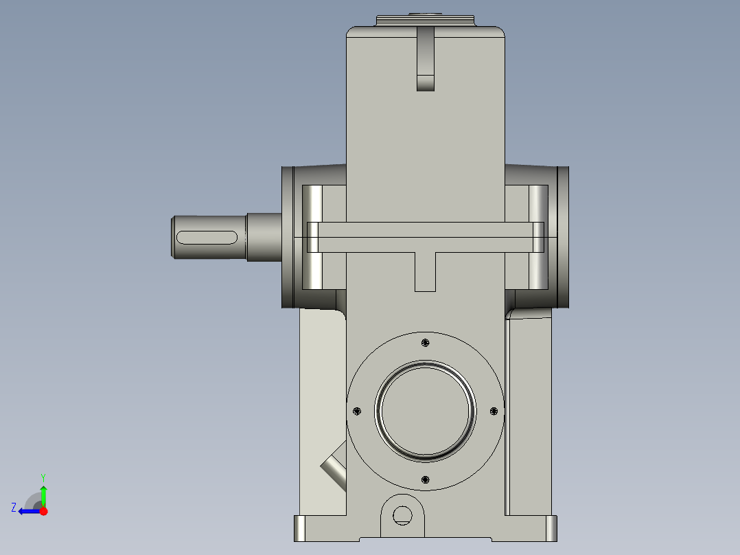 单级蜗杆减速器右视图