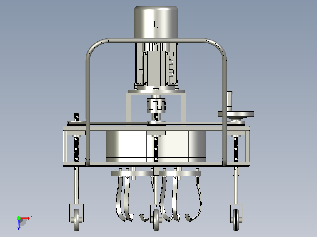 甘草田可拆卸手扶电动松土机俯视图