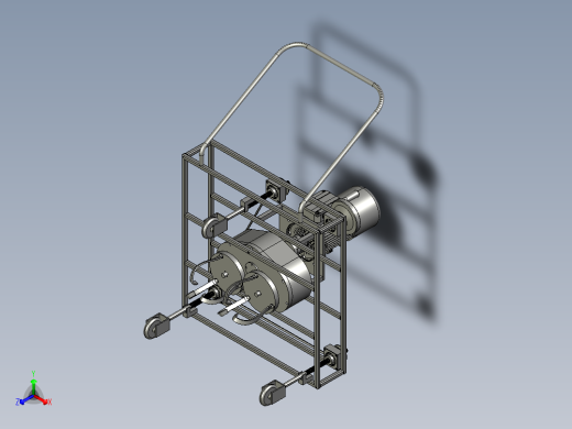 甘草田可拆卸手扶电动松土机正等轴测缩略图