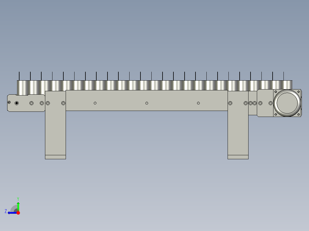 转移皮带部分右视图