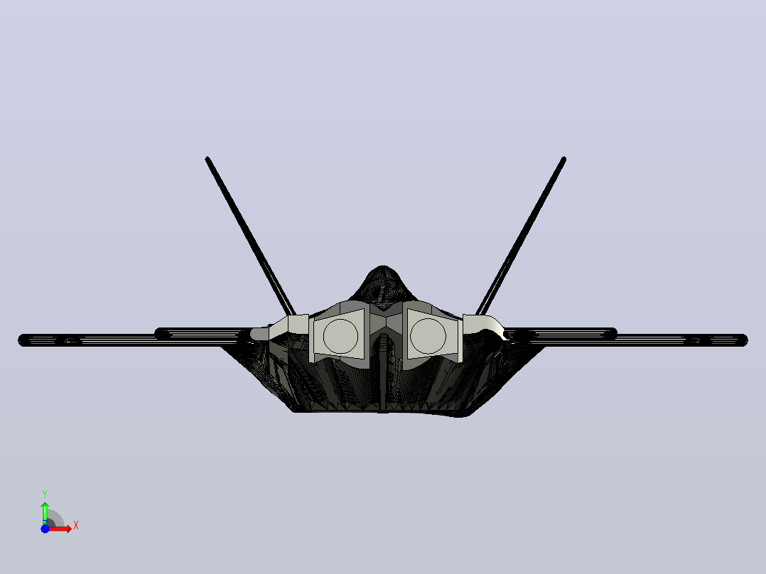 lockheed-martin-f-22-raptor飞机前视图