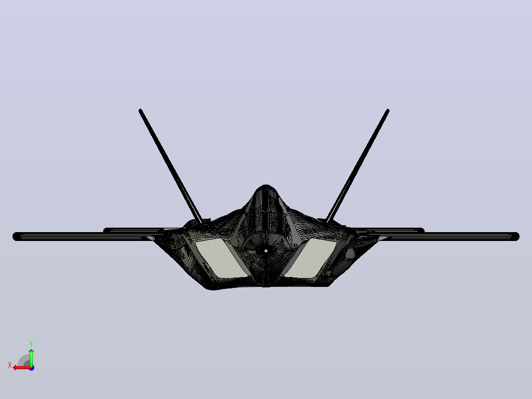 lockheed-martin-f-22-raptor飞机后视图